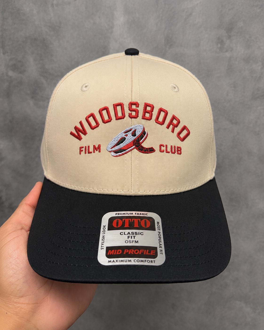 Scream Movie Inspired 'Woodsboro Film Club' Embroidered Baseball Cap - Retro 90s Horror Fan Merch