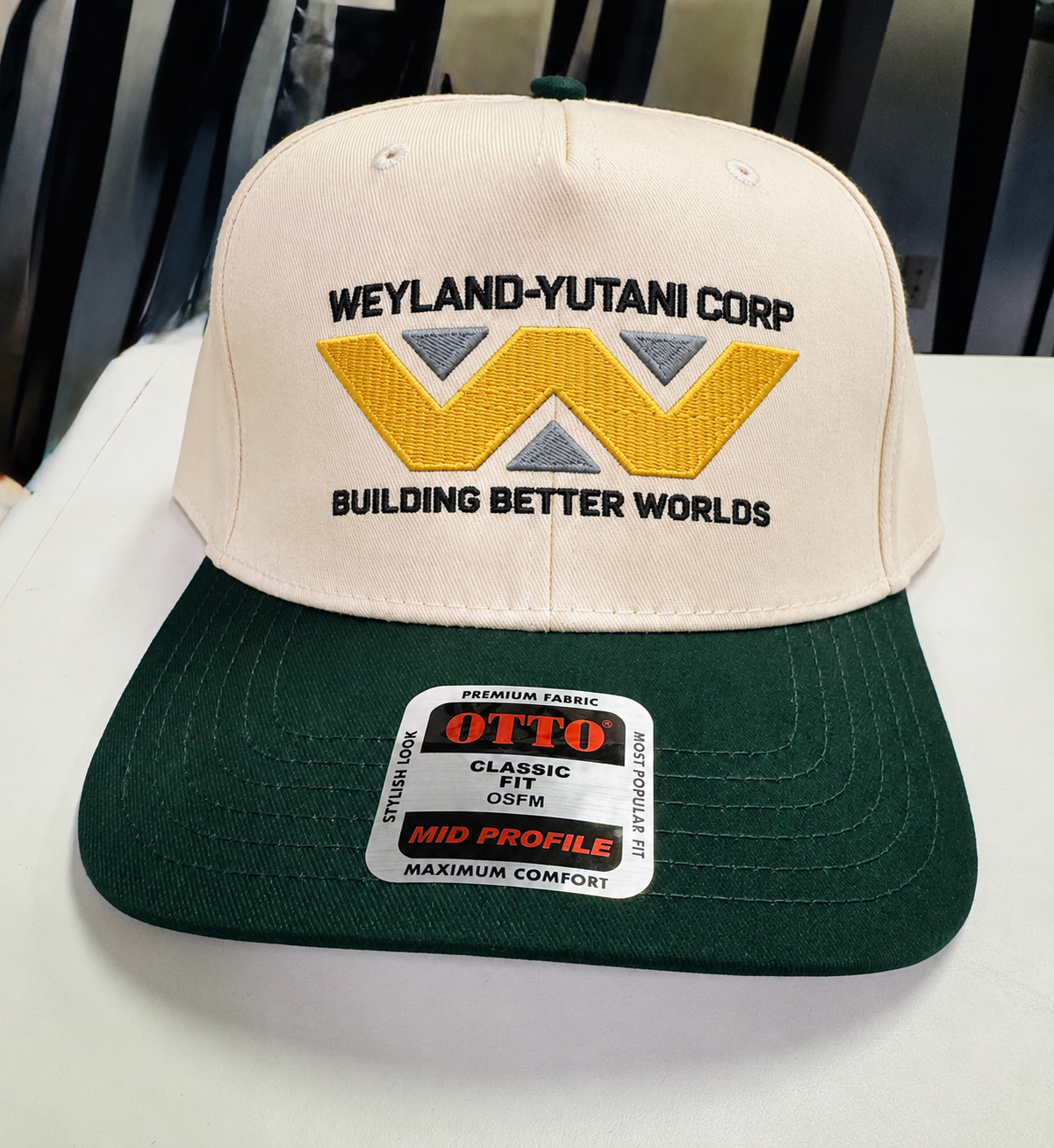 Alien Franchise Merch | Weyland-Yutani Corp Embroidered Hat | 80s Sci-Fi Horror Fan Gift | Black Snapback Baseball Cap