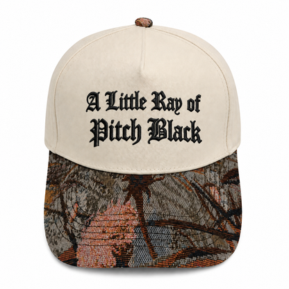 A Little Ray of Pitch Black Embroidered Hat | Gothic Floral Baseball Cap, Funny Dark Humor Dad Hat