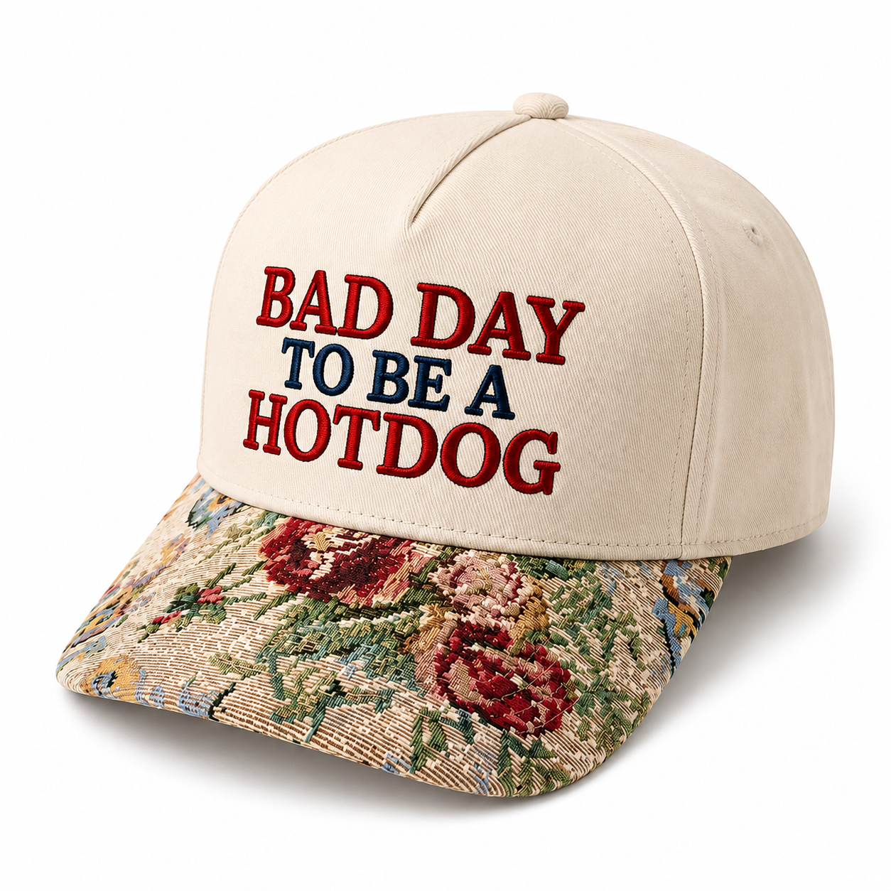 Bad Day to Be a Hotdog Embroidered Hat | Funny BBQ Baseball Cap, Adjustable Dad Hat, Food Humor Gift