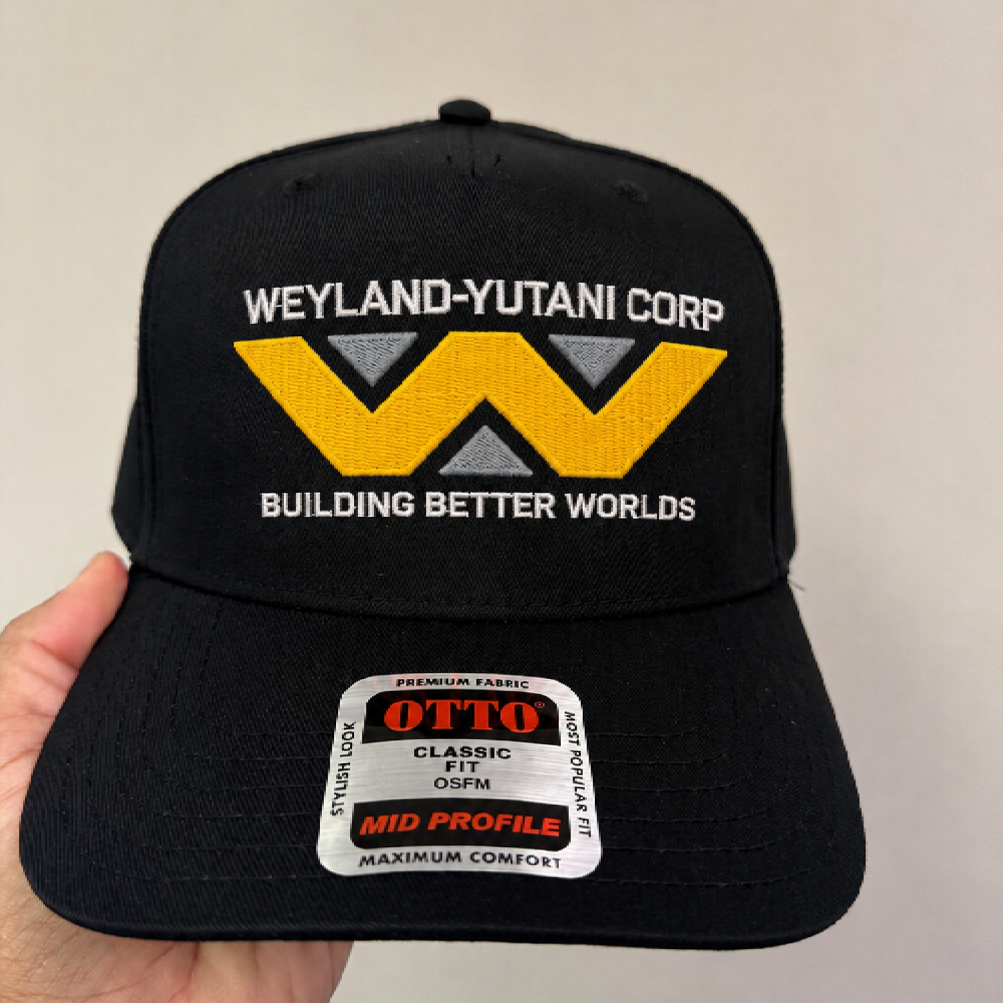 Alien Franchise Merch | Weyland-Yutani Corp Embroidered Hat | 80s Sci-Fi Horror Fan Gift | Black Snapback Baseball Cap