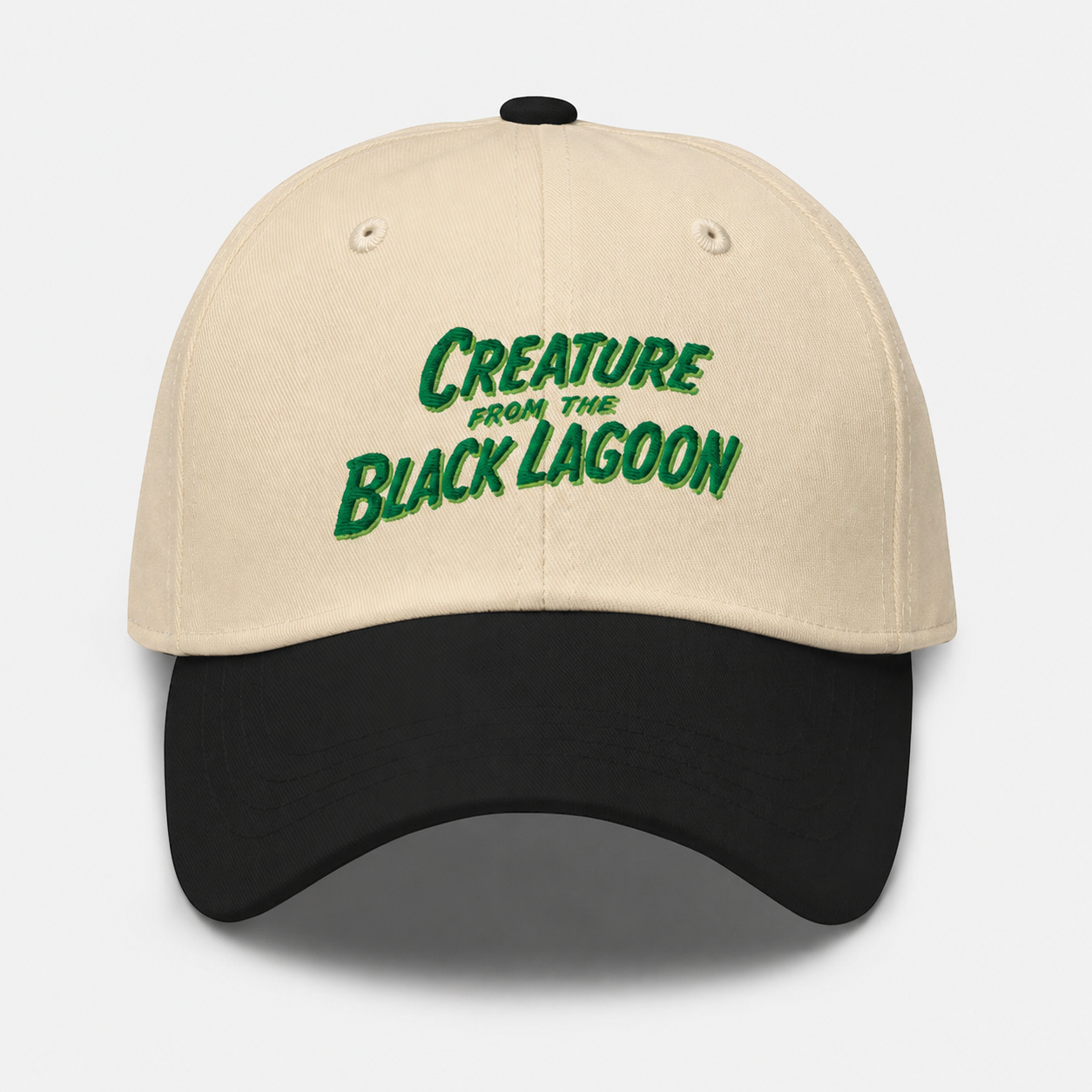Universal Monsters 'Creature From The Black Lagoon' Embroidered Baseball Cap - Retro 1950s Classic Horror Movie Fan Merch - Stylish Black Snapback Hat