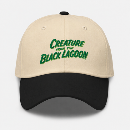 Universal Monsters 'Creature From The Black Lagoon' Embroidered Baseball Cap - Retro 1950s Classic Horror Movie Fan Merch - Stylish Black Snapback Hat