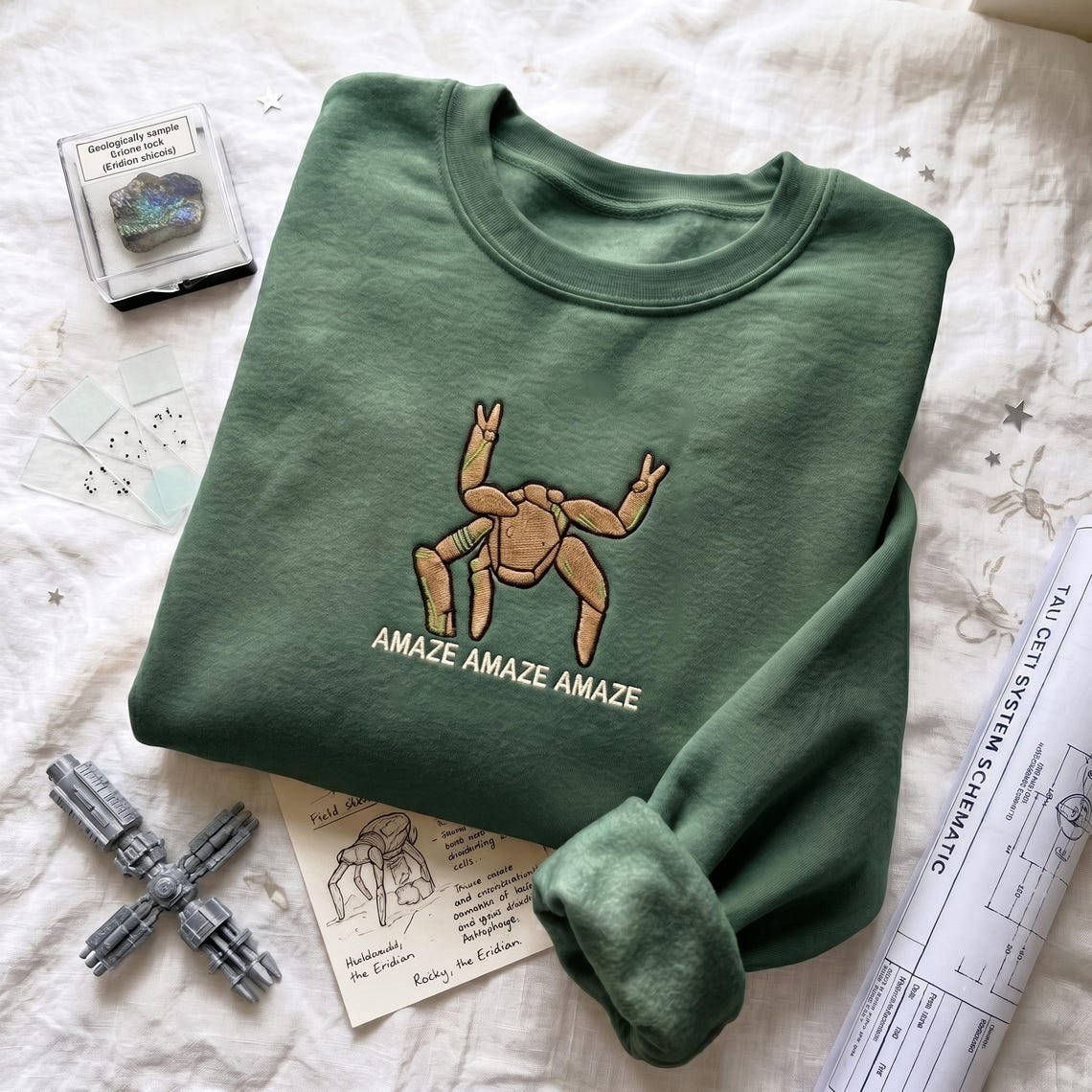 Amaze Rocky Alien Embroidered Shirt – Funny Sci-Fi Inspired Apparel
