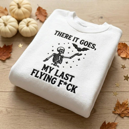 Embroidered Spooky Skeleton Sweatshirt – Funny Halloween & Fall Apparel