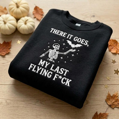 Embroidered Spooky Skeleton Sweatshirt – Funny Halloween & Fall Apparel