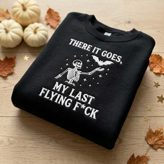 Embroidered Spooky Skeleton Sweatshirt – Funny Halloween & Fall Apparel