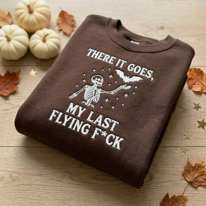 Embroidered Spooky Skeleton Sweatshirt – Funny Halloween & Fall Apparel