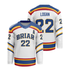 Briar University White Hockey Jersey - Garrett Graham Logan Senior Shirt - Bookish Gift
